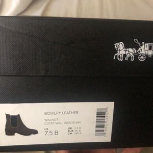 Coach Bowery Leather Walnut boot